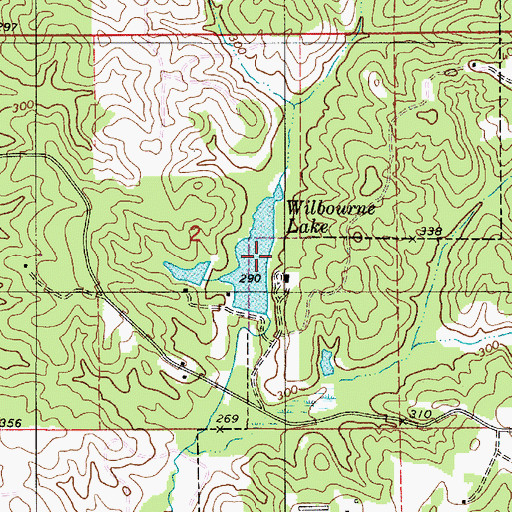 Topographic Map of Wilbourne Lake, AL