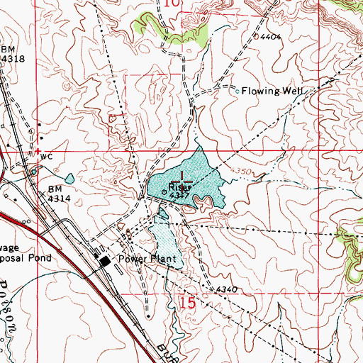Topographic Map of Black Hills Power and Light Reservoir, WY