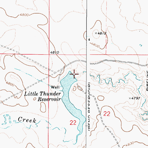 Topographic Map of Thunder Basin Number 10 Dam, WY