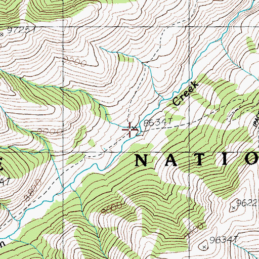 Topographic Map of Anderson Creek Trail, WY