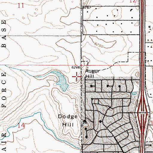 Topographic Map of Augur Hill, WY