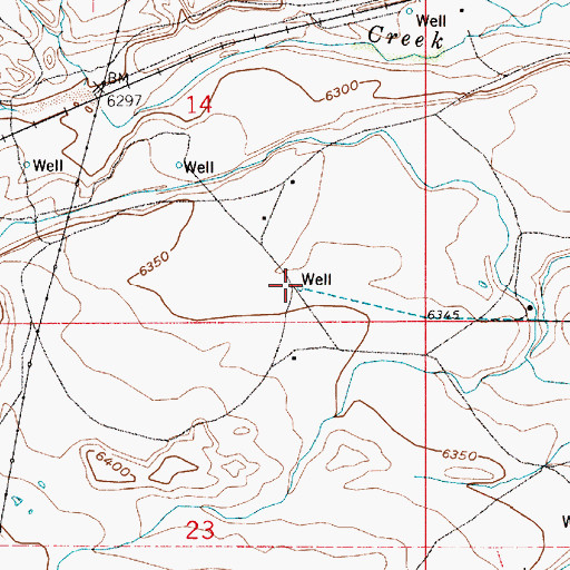 Topographic Map of Bell Number 12 Well, WY