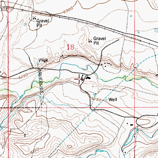 Topographic Map of Bell Ranch, WY