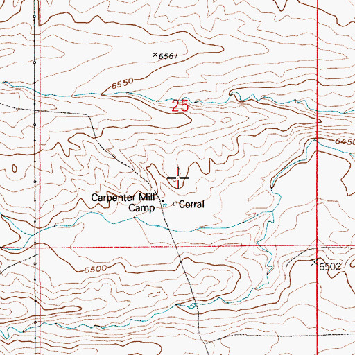 Topographic Map of Carpenter Mill Camp, WY