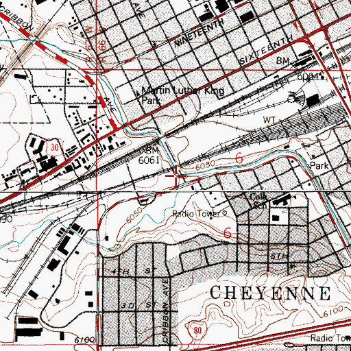 Topographic Map of Clear Creek, WY