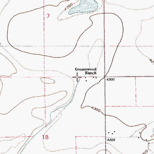 Topographic Map of Corn Creek, WY