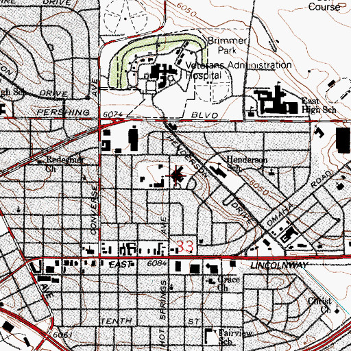 Topographic Map of United Medical Center East, WY