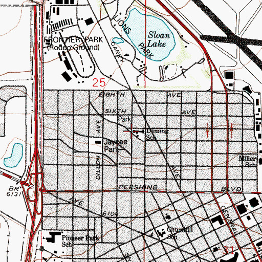 Topographic Map of Deming Elementary School, WY
