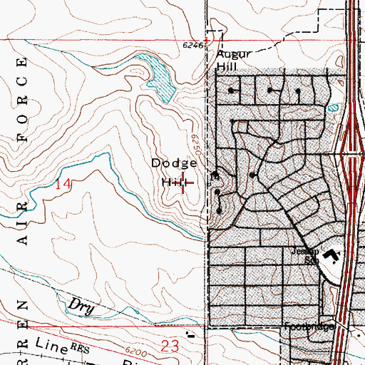 Topographic Map of Dodge Hill, WY