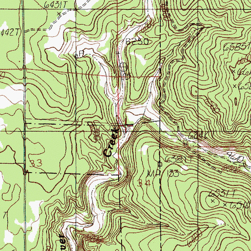 Topographic Map of Dry Beaver Creek, WY