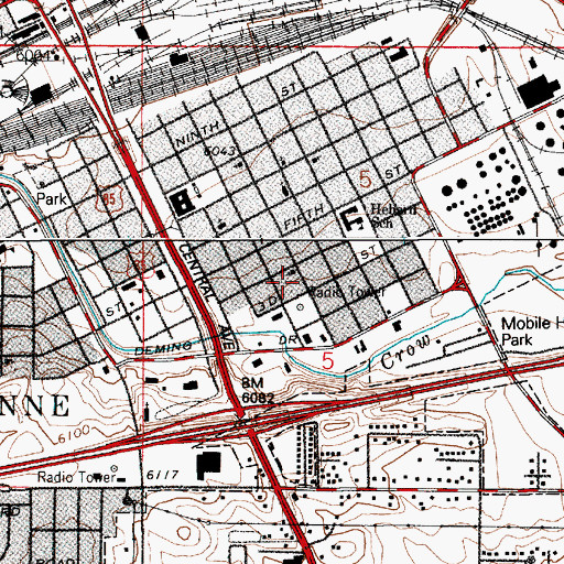 Topographic Map of Full Gospel Church, WY