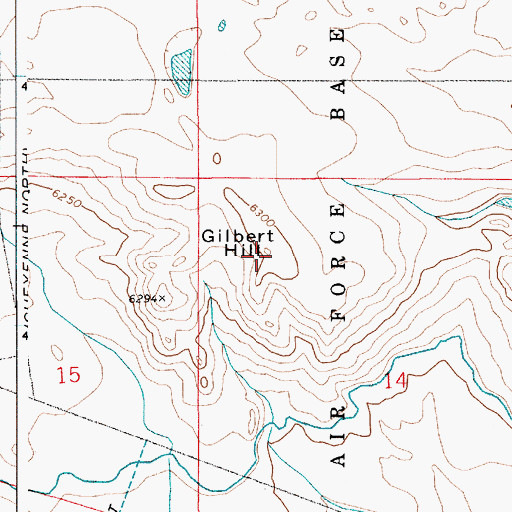 Topographic Map of Gilbert Hill, WY