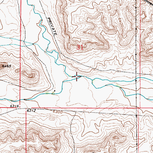 Topographic Map of Goose Creek, WY