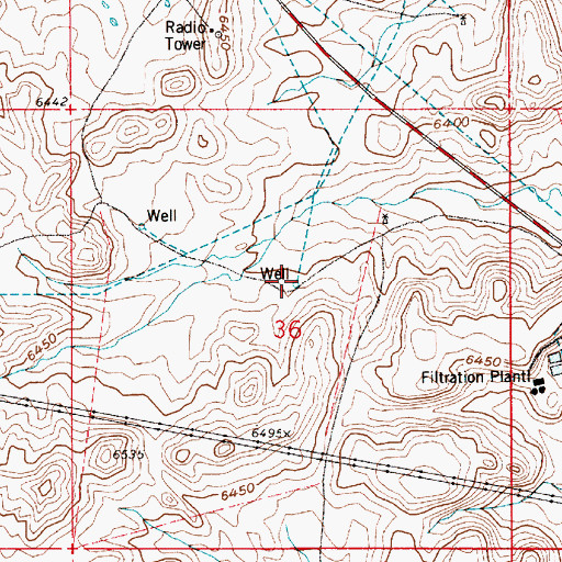 Topographic Map of Happy Jack Number 2 Well, WY