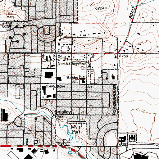 Topographic Map of Hobbs Elementary School, WY