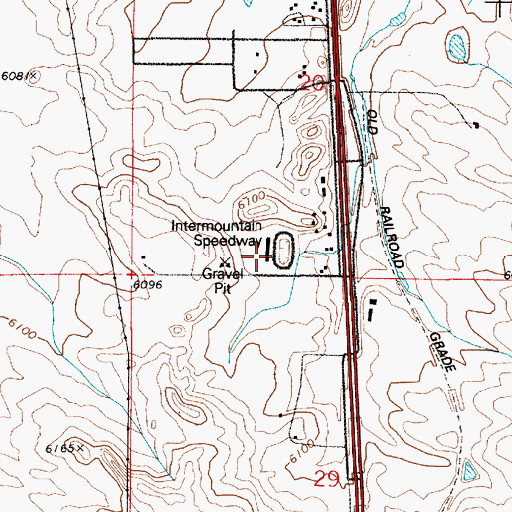 Topographic Map of Intermountain Speedway, WY