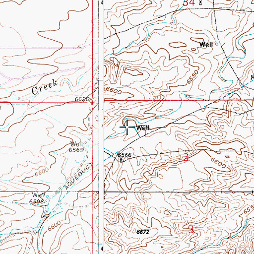 Topographic Map of King Number 2 Well, WY