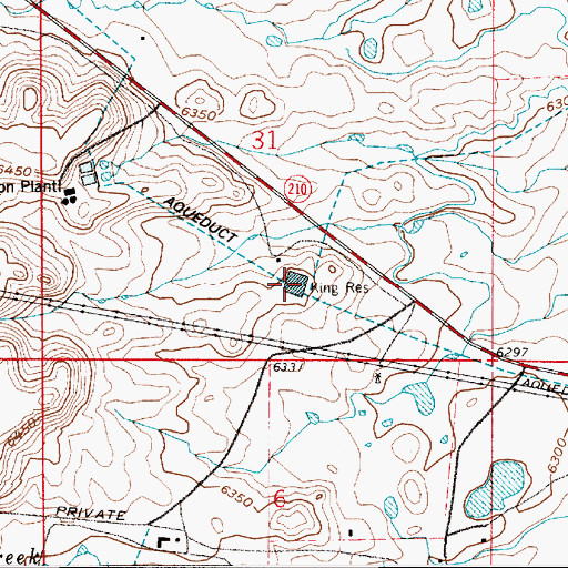 Topographic Map of King Reservoir, WY