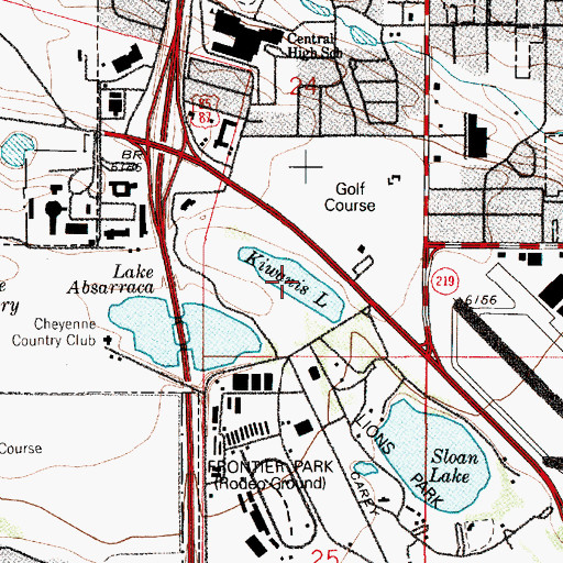 Topographic Map of Kiwanis Lake, WY