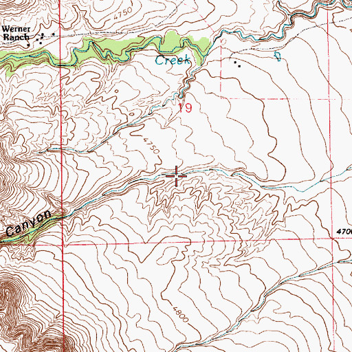 Topographic Map of Lane Canyon, WY