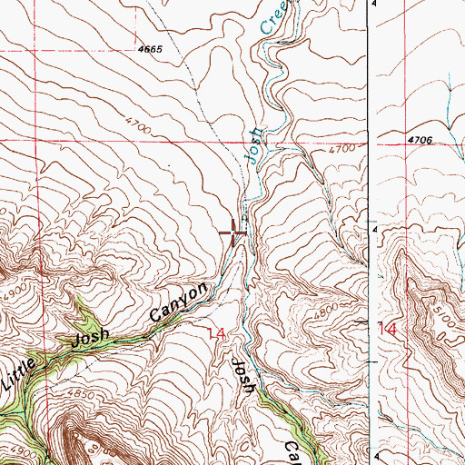 Topographic Map of Little Josh Canyon, WY