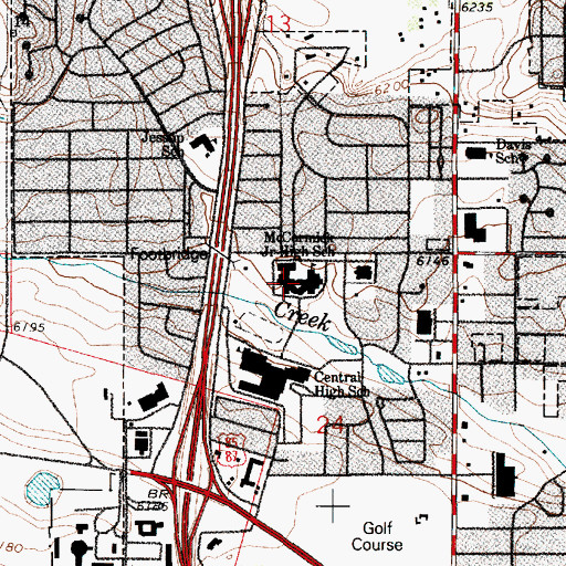 Topographic Map of McCormick Junior High School, WY