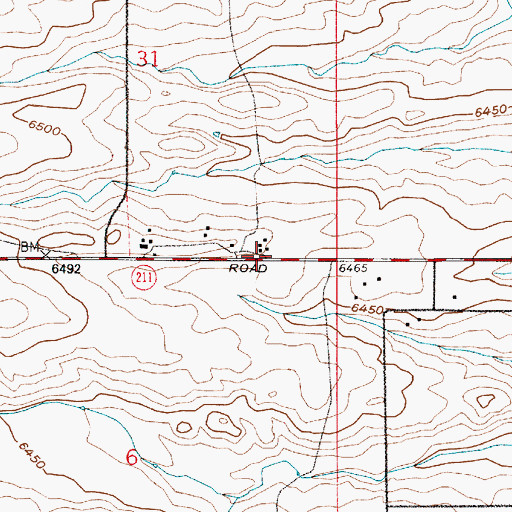 Topographic Map of Meadowlark Ranch, WY