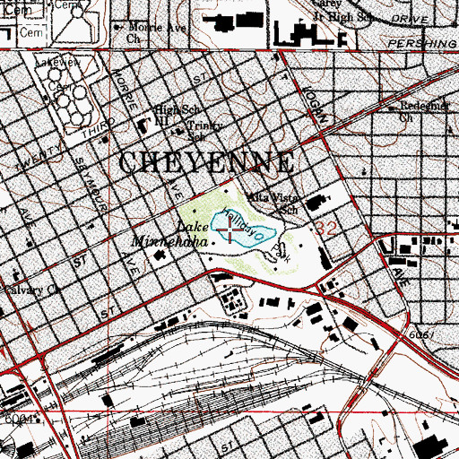 Topographic Map of Lake Minnehaha, WY