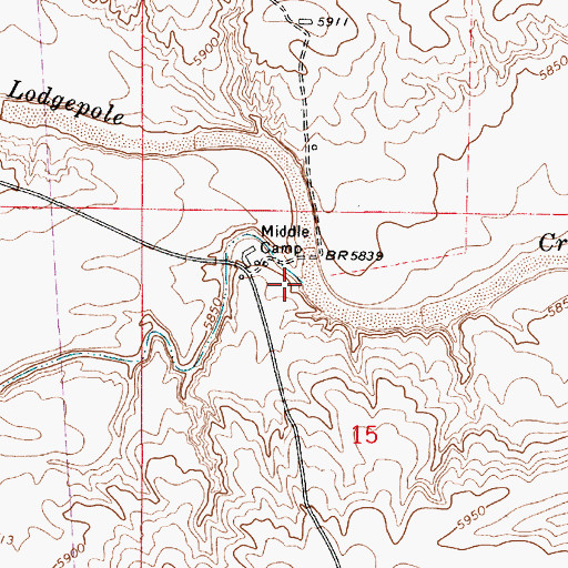 Topographic Map of Ninemile Draw (historical), WY