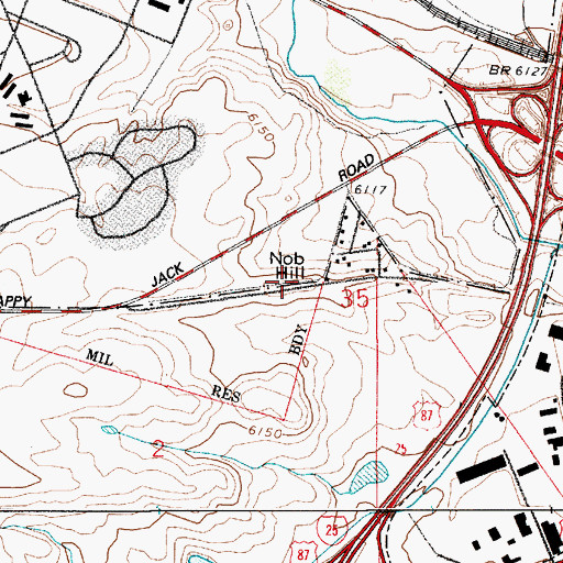 Topographic Map of Nob Hill, WY