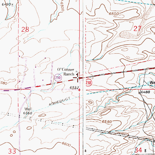 Topographic Map of O'Conner Ranch, WY