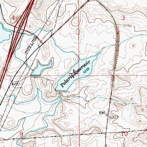 Topographic Map of Polaris Reservoir, WY