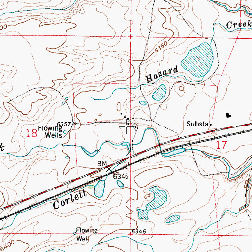 Topographic Map of Rees Ranch, WY