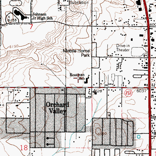 Topographic Map of Rossman Elementary School, WY