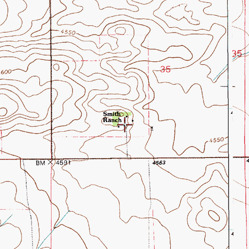 Topographic Map of Smith Ranch, WY