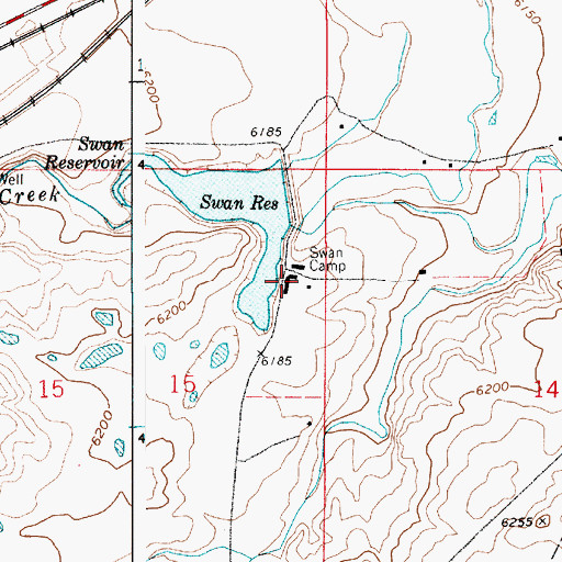 Topographic Map of Swan Camp, WY