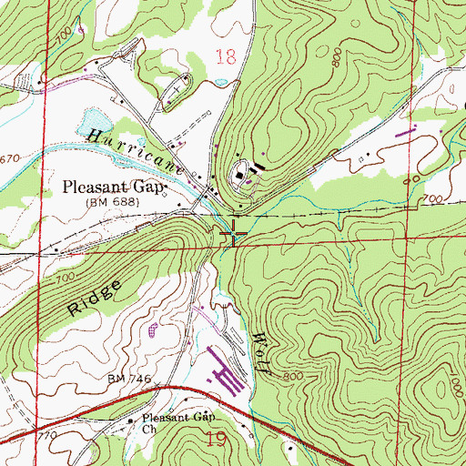 Topographic Map of Wolf Branch, AL