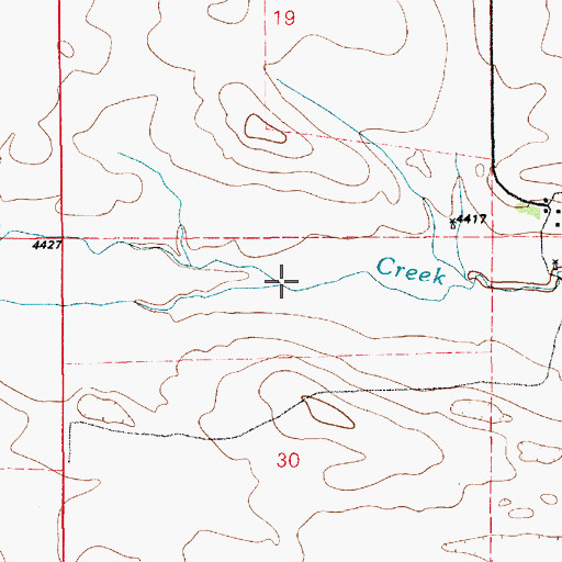 Topographic Map of YBO Creek, WY