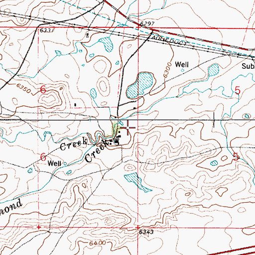Topographic Map of Dry Creek, WY