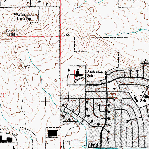 Topographic Map of Anderson Elementary School, WY