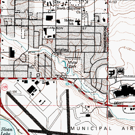 Topographic Map of Mylar Park, WY
