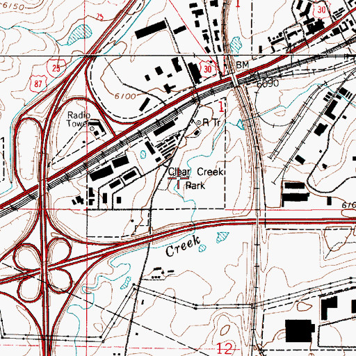 Topographic Map of Clear Creek Park, WY