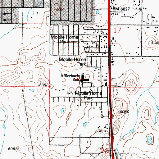 Topographic Map of Afflerbach Elementary School, WY