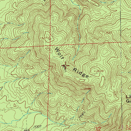 Topographic Map of Wolf Ridge, AL