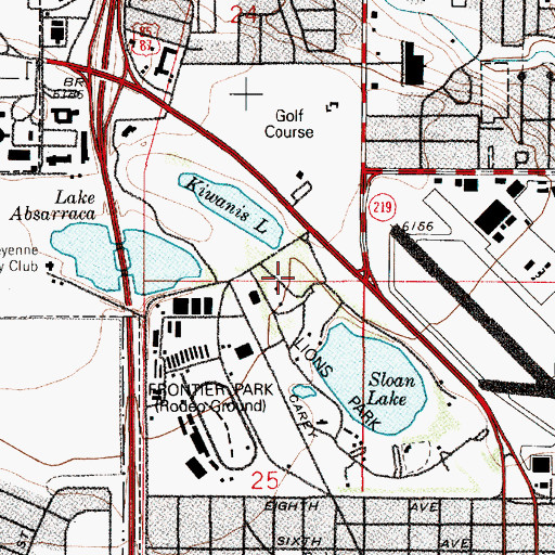 Topographic Map of Lions Park, WY
