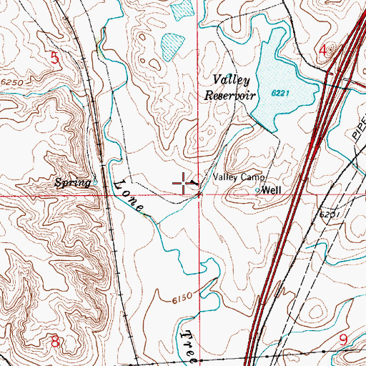 Topographic Map of Valley Camp, WY