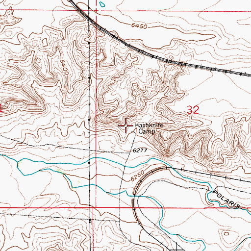 Topographic Map of Hashknife Camp, WY