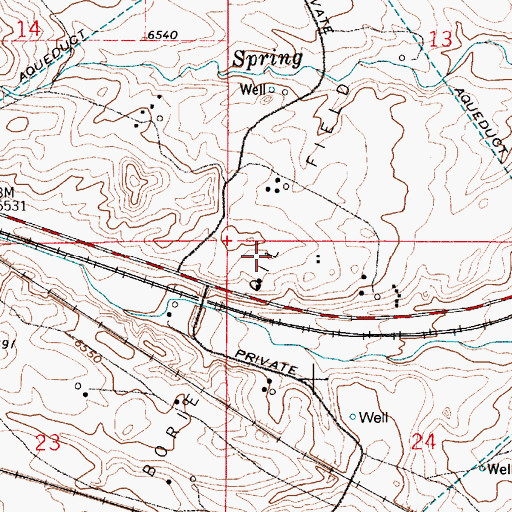 Topographic Map of Borie Oil Field, WY