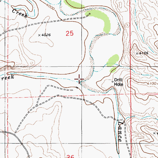 Topographic Map of Lightning Creek, WY