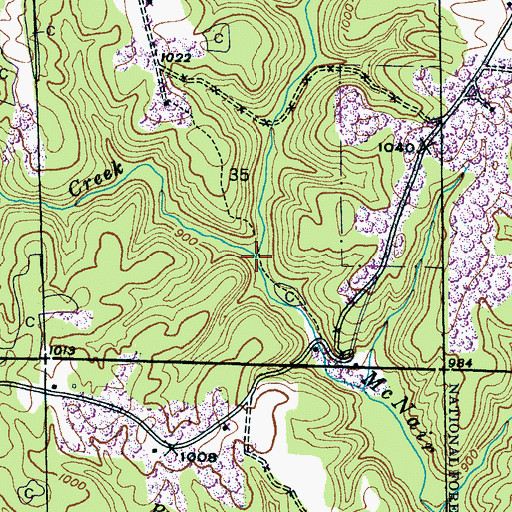 Topographic Map of Woodall Creek, AL